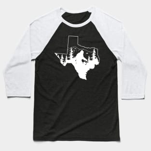 Bigfoot Texas State Map Gifts Baseball T-Shirt